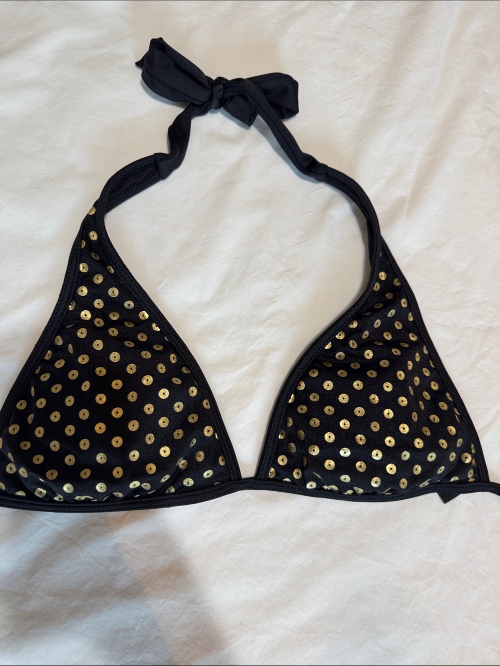 Guess Black Bikini Top with Gold Dots large